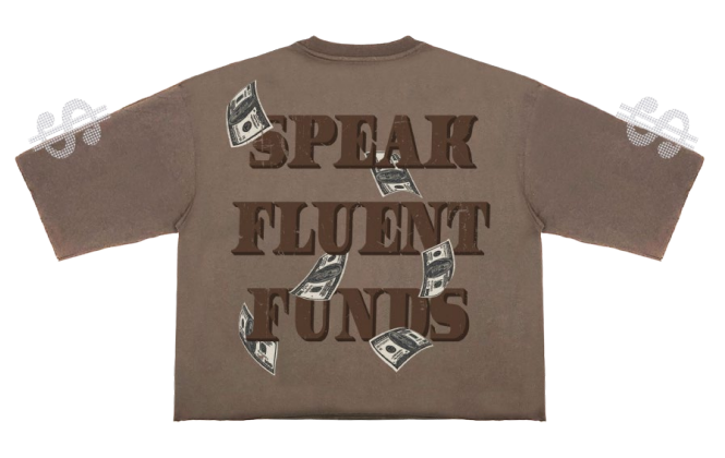 SPEAK MONEY CROPPED TEE
