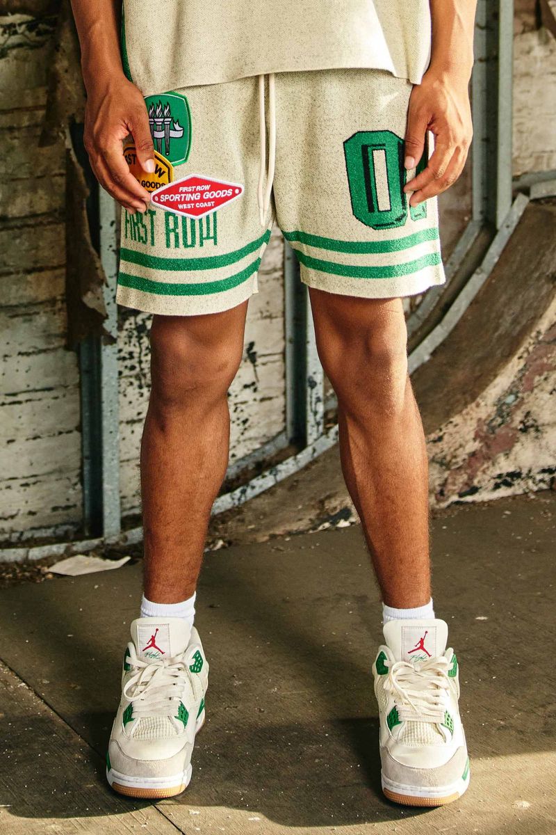 FIRST ROW VARSITY JACQUARD KNIT SHORTS