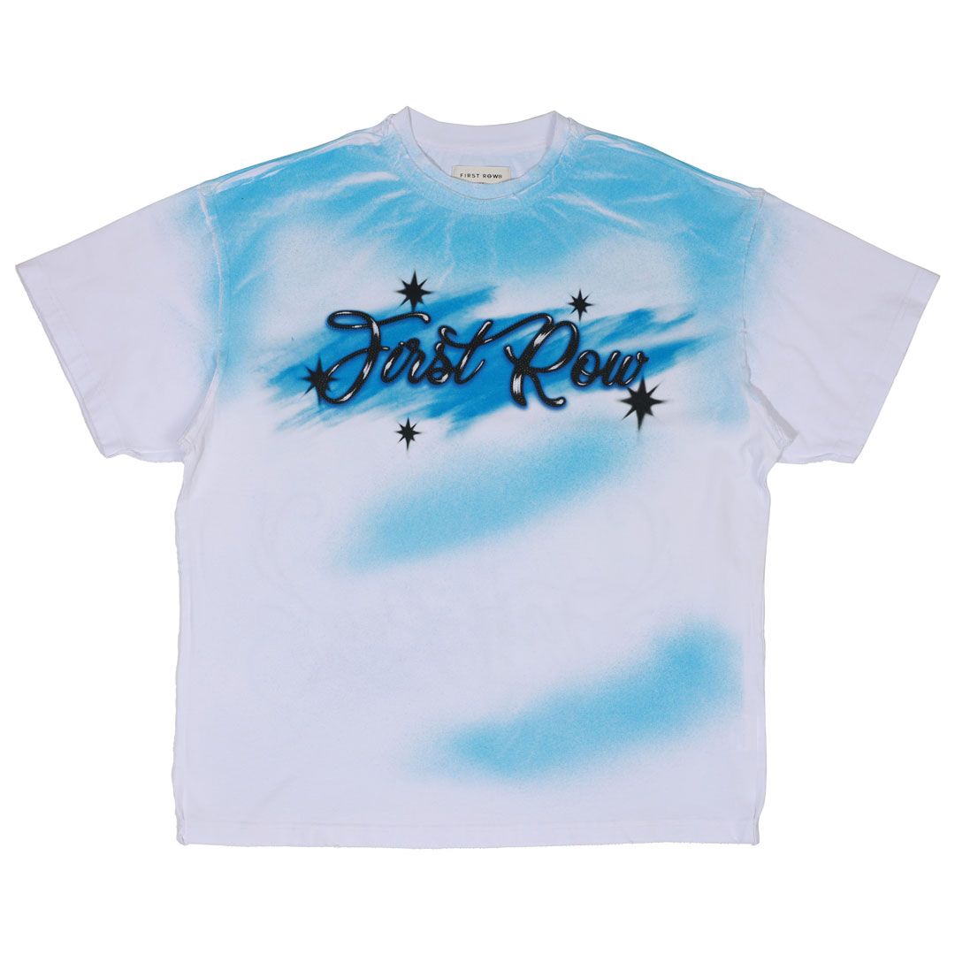 A washed graphic cropped tee with stone detail.