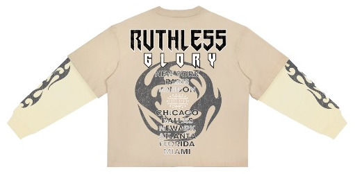 RUTHLESS GLORY BOXY LAYERED LONG SLEEVE TEE