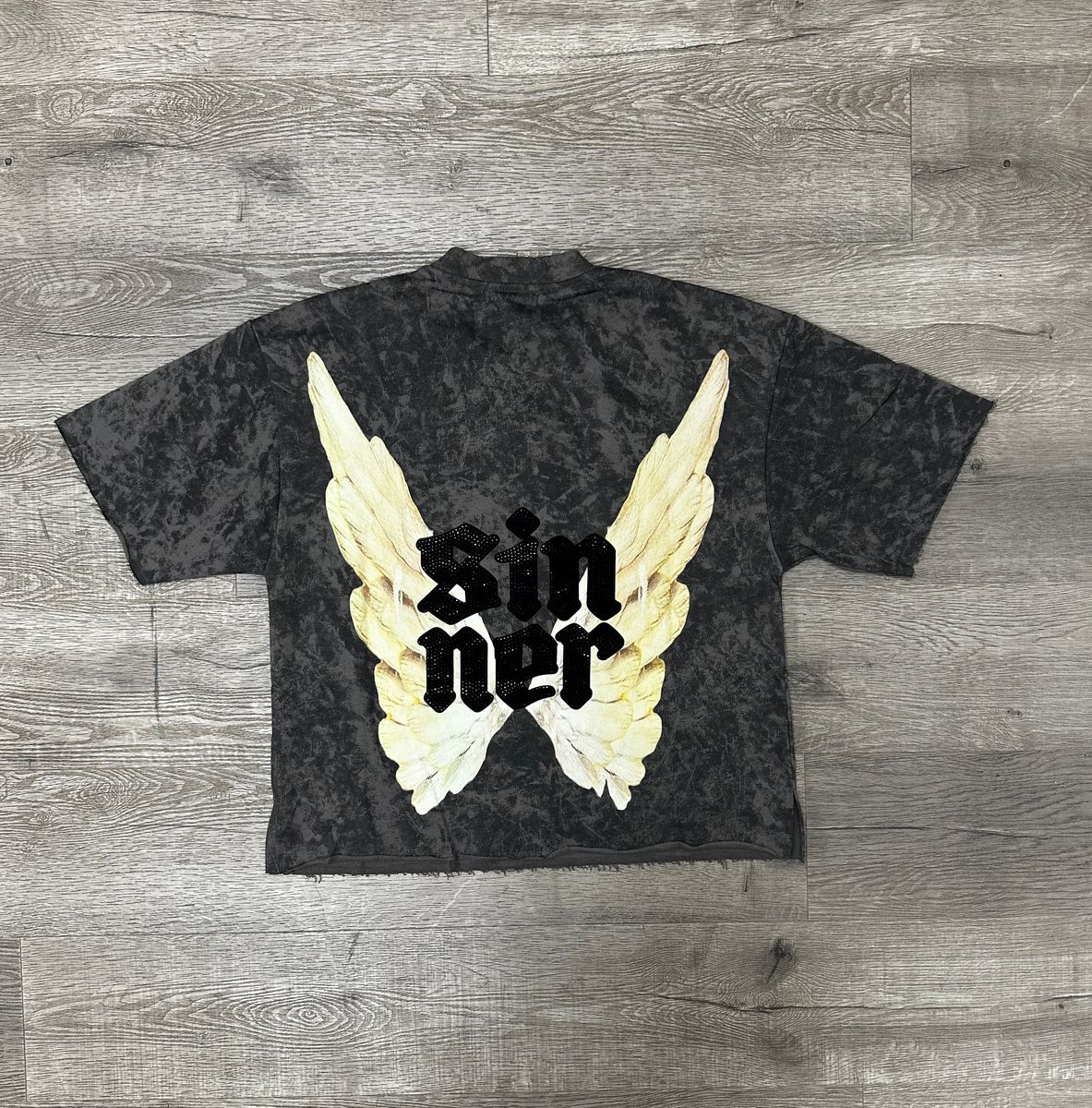 "SINNER" F-TERRY CROPPED TEE