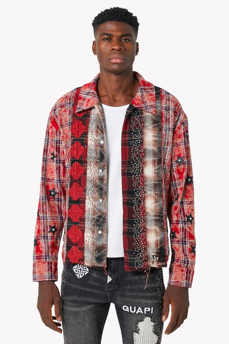 Blood Red Patch Flannel
