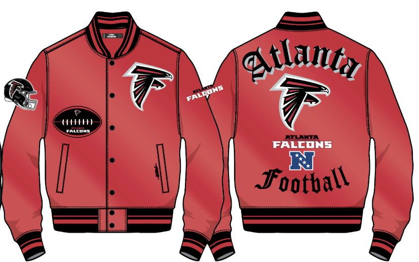 ATLANTA FALCONS MEN'S SATIN JACKET OLD ENGLISH