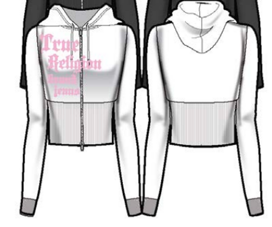 Crystal Tight 2 Way Zip Hoodie