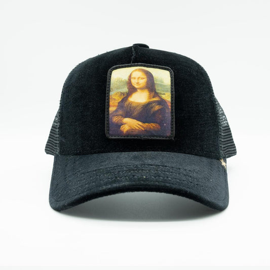 Velvet black Monalisa trucker hat