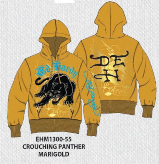 CROUCHING PANTHER MENS HOODIE