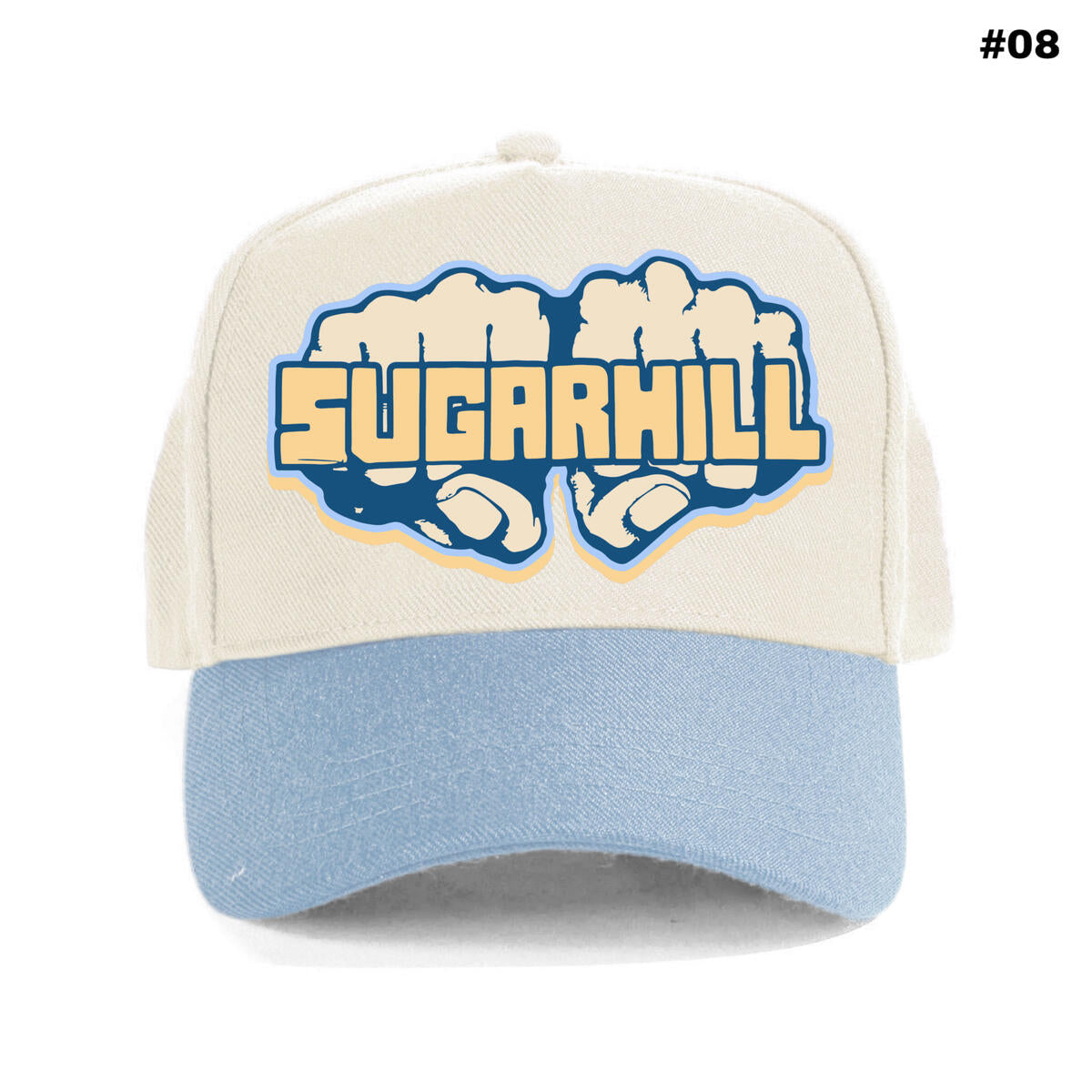 "RAHIM" TWILL SNAPBACK (CREAM/BABY BLUE)