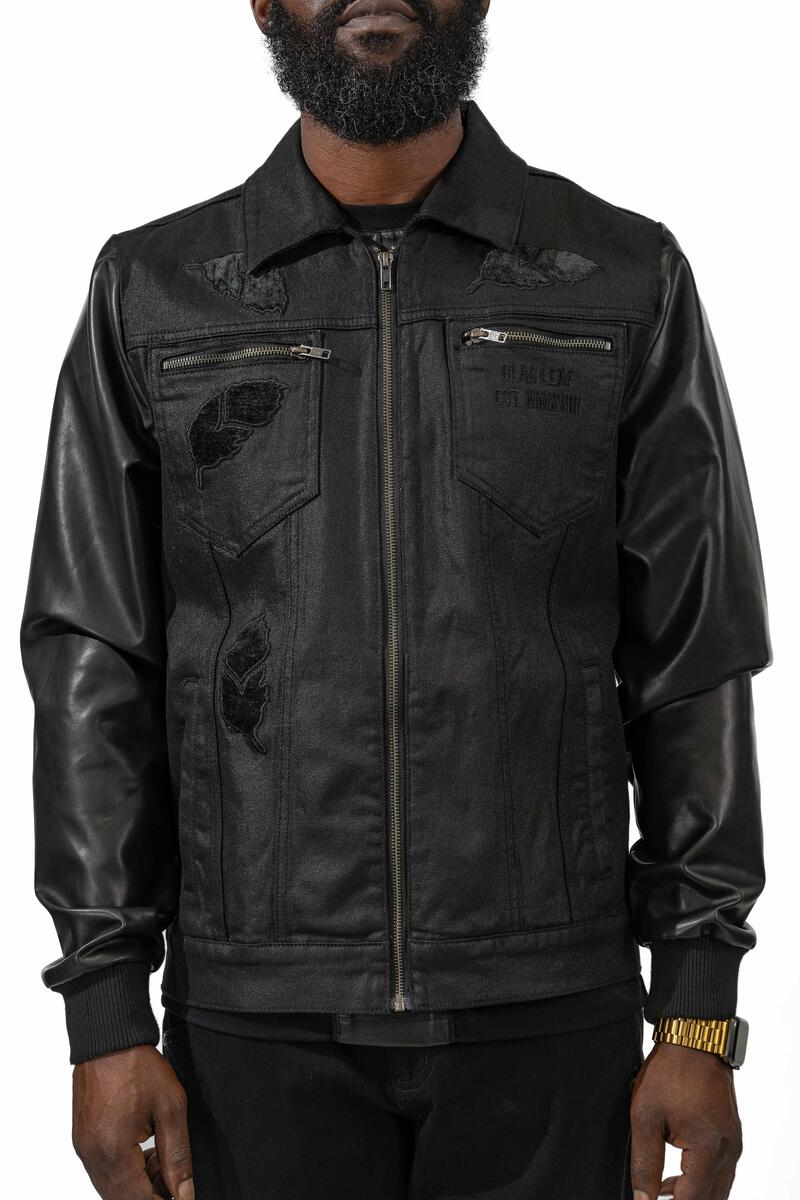 BLAC LEAF BACK TO BLACK DENIM JACKET