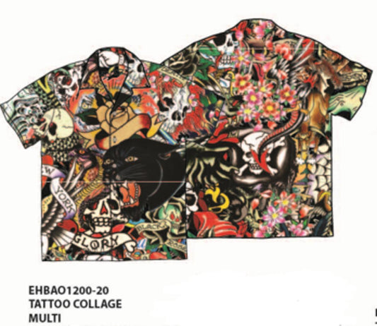 TATTOO COLLAGE CAMP SHIRT