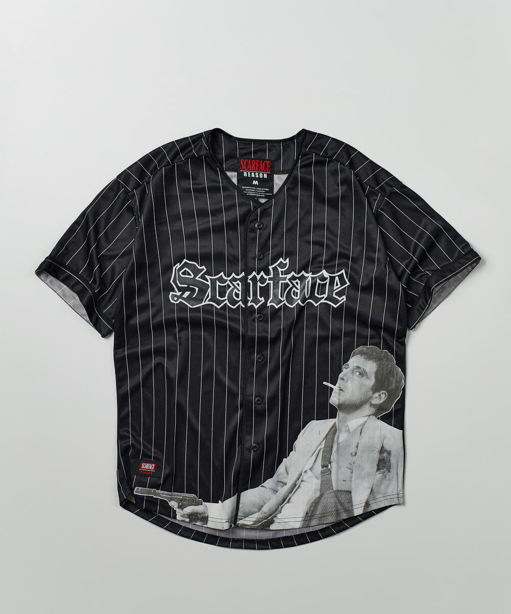 Scarface Pinstripe Baseball Mesh Jersey