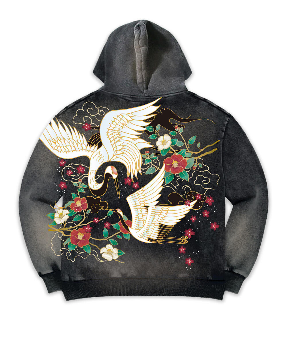 Washed Embroidery Fleece Hoodie