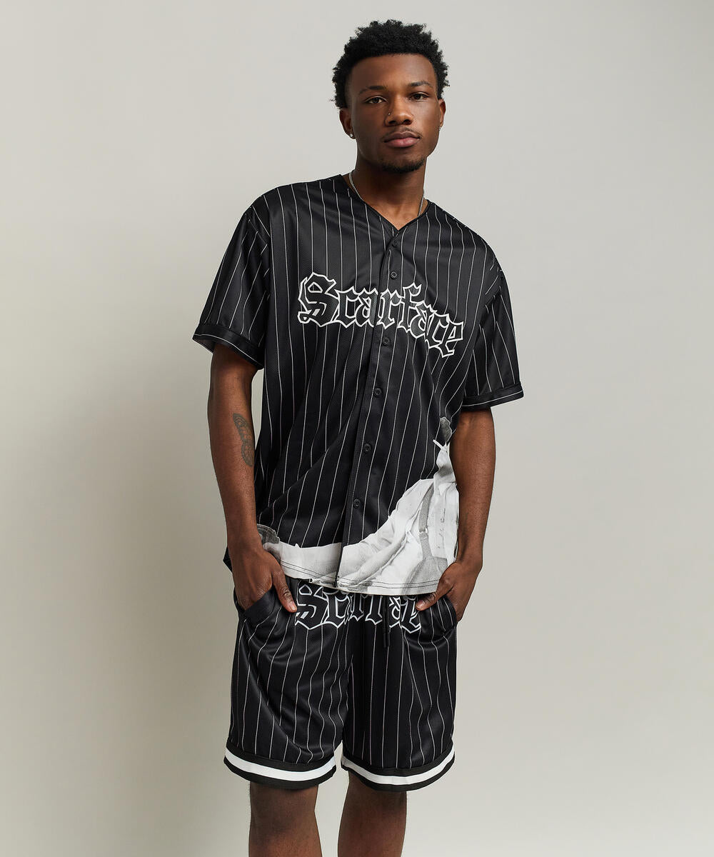 Scarface Pinstripe Baseball Mesh Jersey