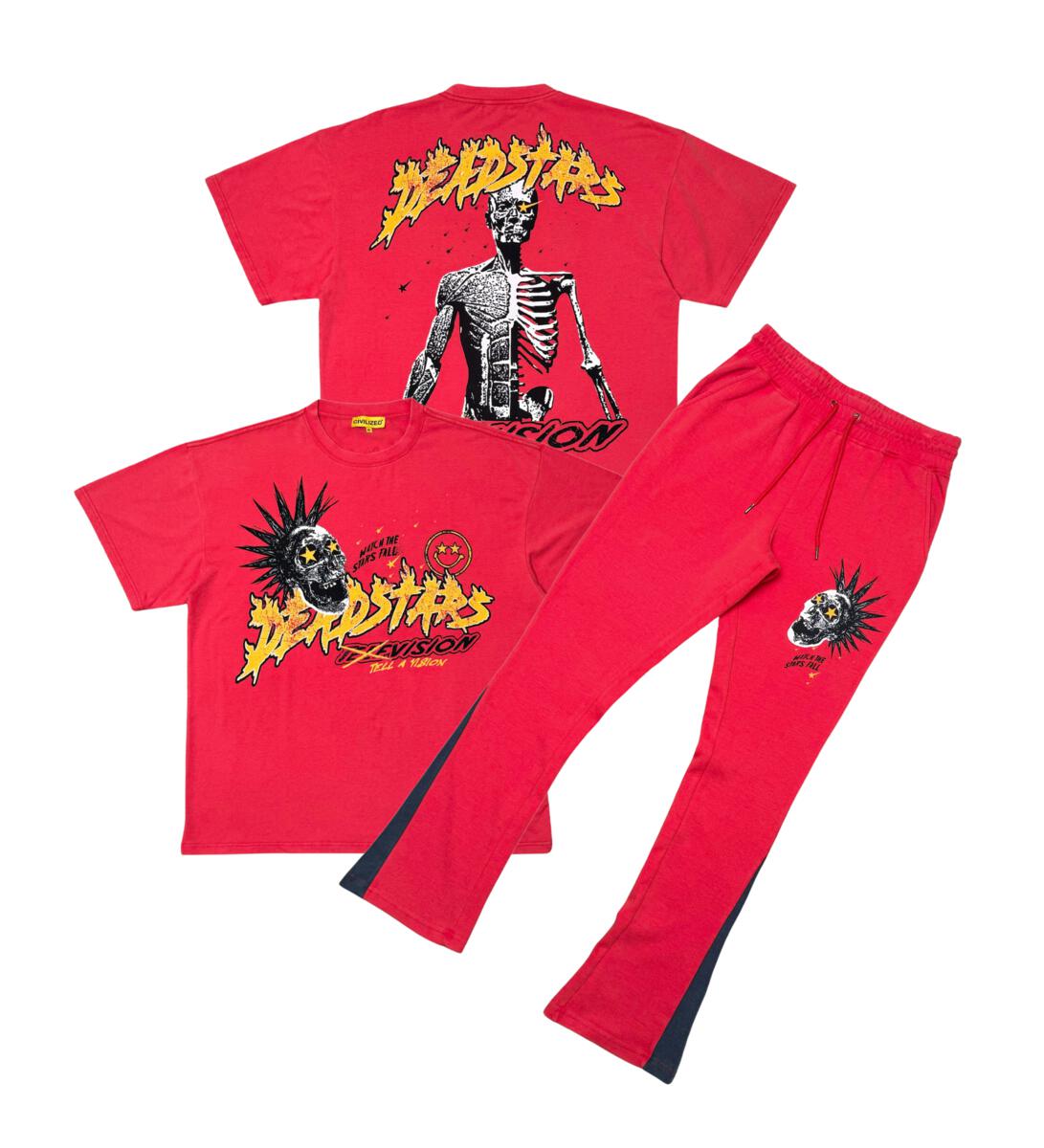 DEADSTARS TEE FLARE JOGGER SET