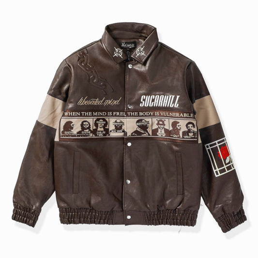 "LIBERATION" LEATHER JACKET (BROWN/TAN)