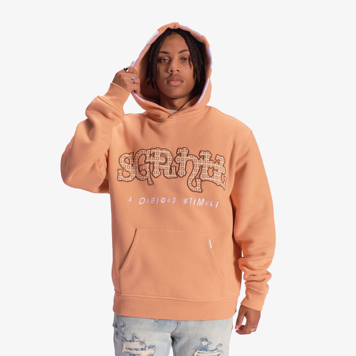 “DUBIOUS” HOODIE (APRICOT)