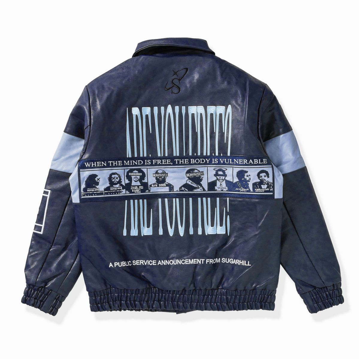 "LIBERATION" LEATHER JACKET (NAVY BLUE)