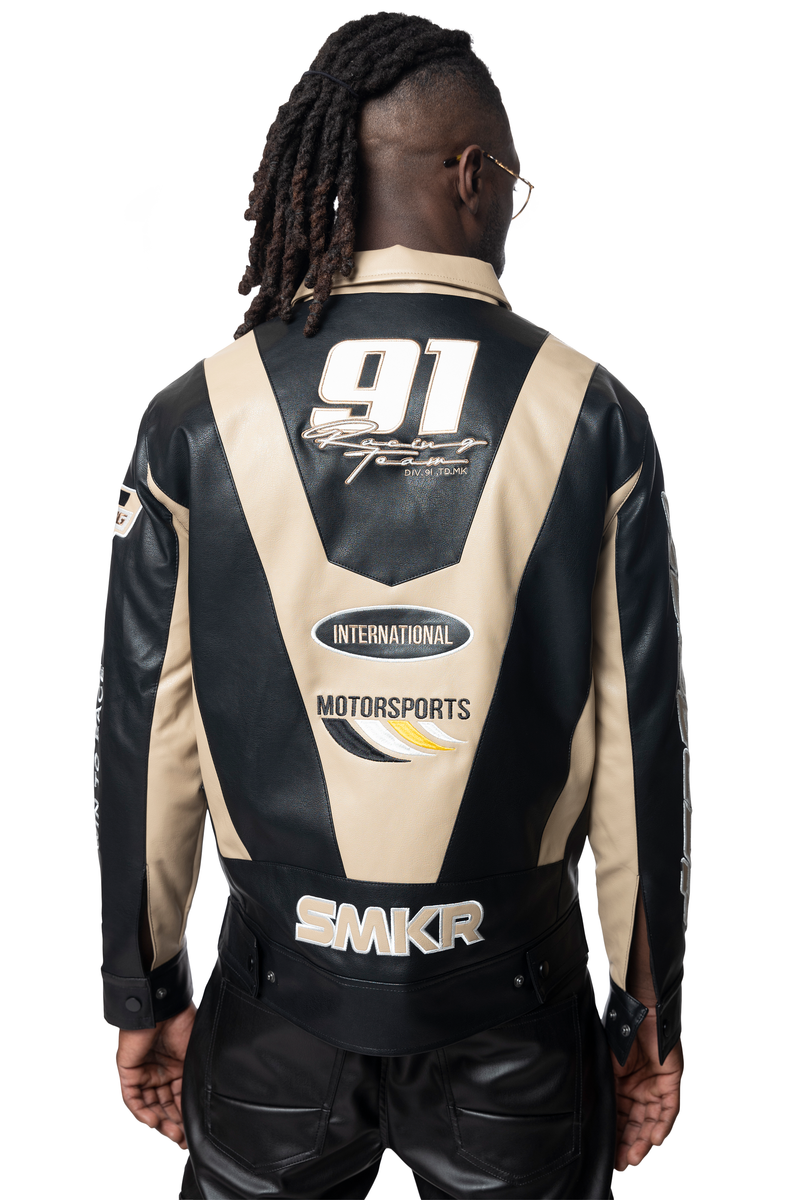 VEGAN LEATHER RACING JACKET