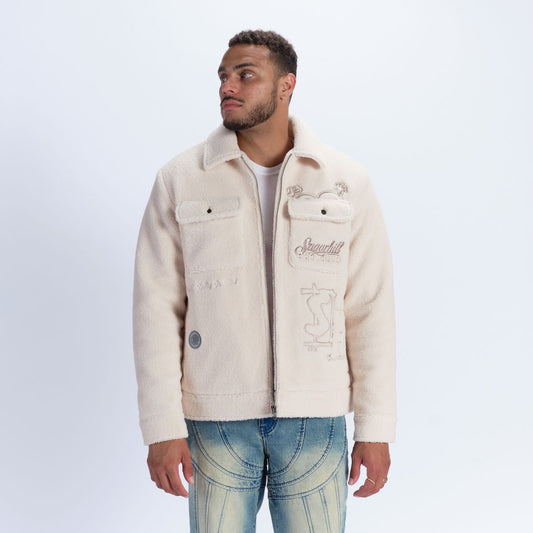 "TOXINS" PLUSH JACKET (IVORY)