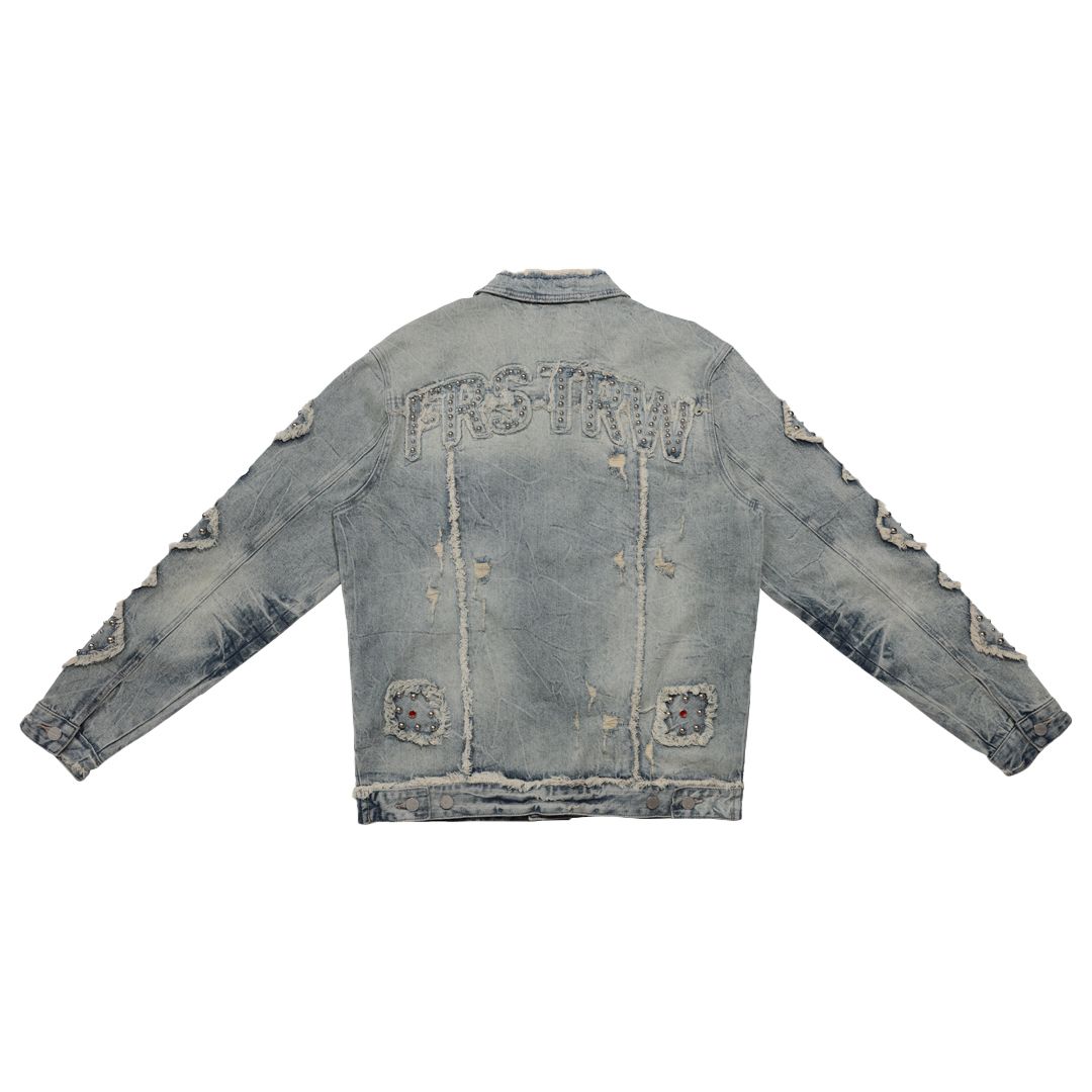 MIDNIGHT RODEO EMBLISHEMENT DENIM TRUKER JACKET