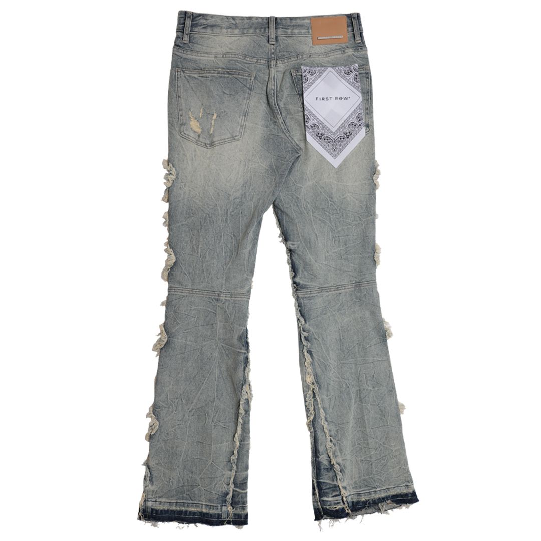 MIDNIGHT RODEO EMBLISHEMENT DENIM STACK PANTS