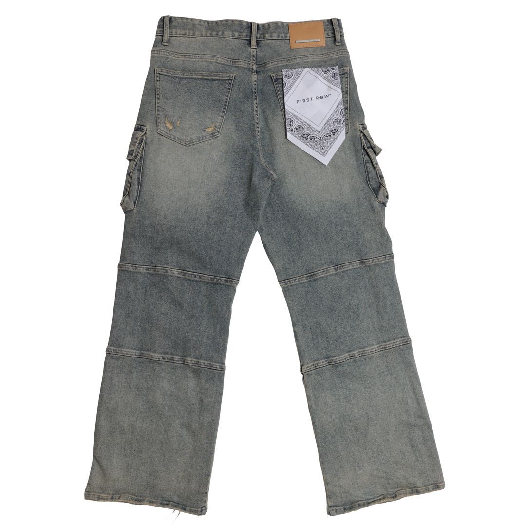 Y2K UTILITY CARGO DENIM PANTS