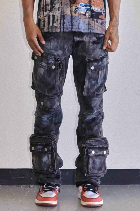 UTILITY CARGO SHARP DENIM PANTS