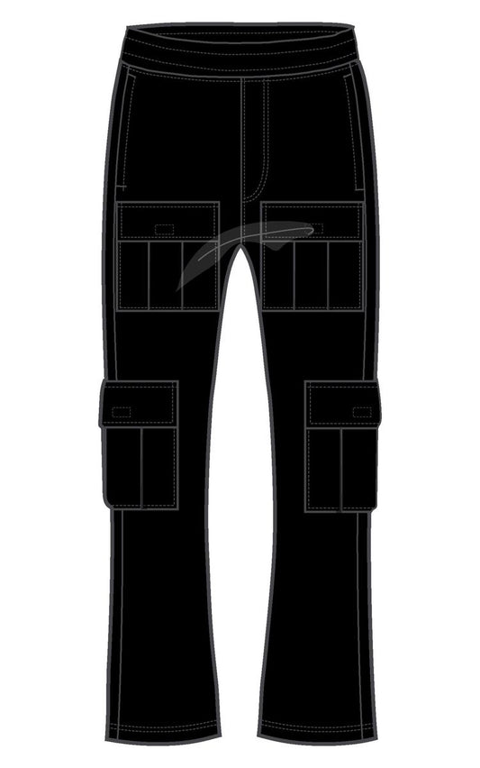 BOYS CARGO FLEECE STACKED PANTS