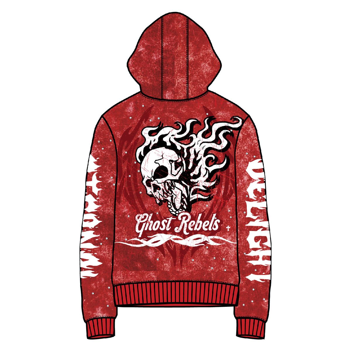 BOYS GHOST REBELS FULLZUP HOODIE