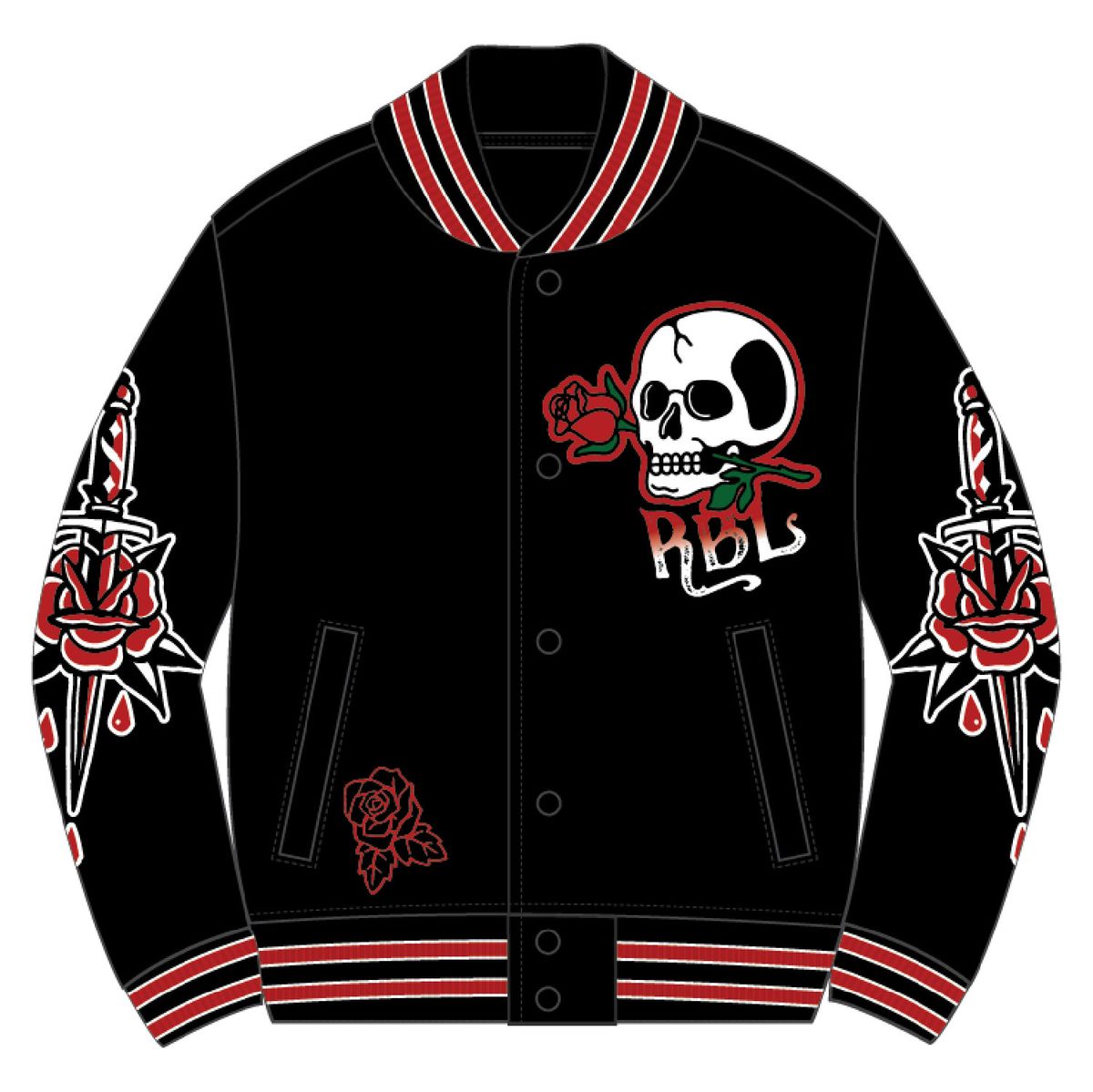 BOYS REBEL ROSES NYLON JACKET