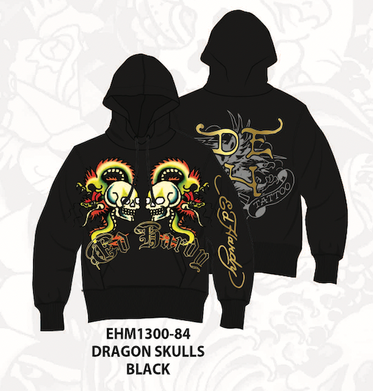 DRAGON SKULLS MENS HOODIE