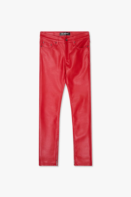 "JEDI" RED SKINNY LEATHER PANTS