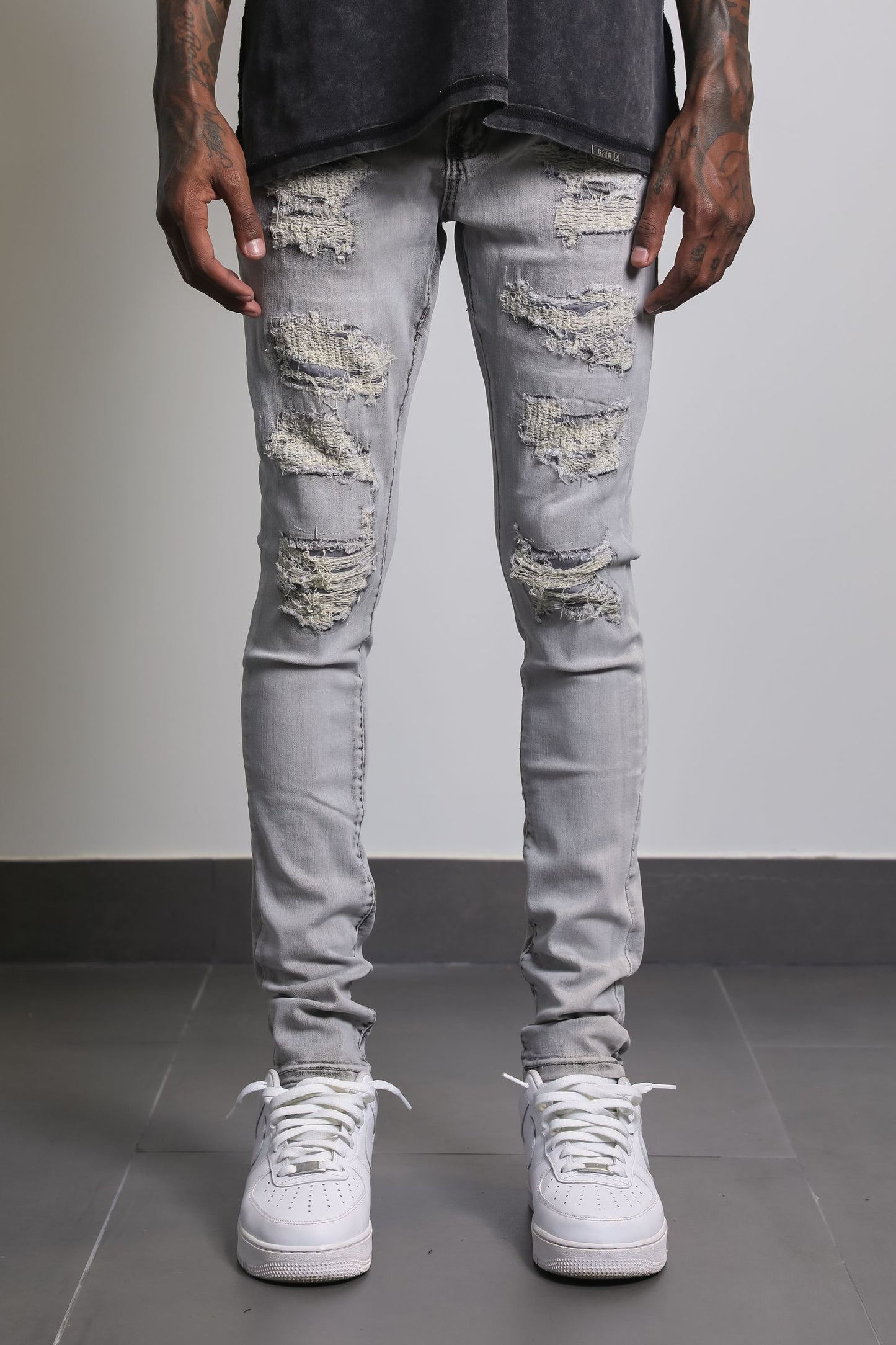 AJD3064 STEAL GREY WASH