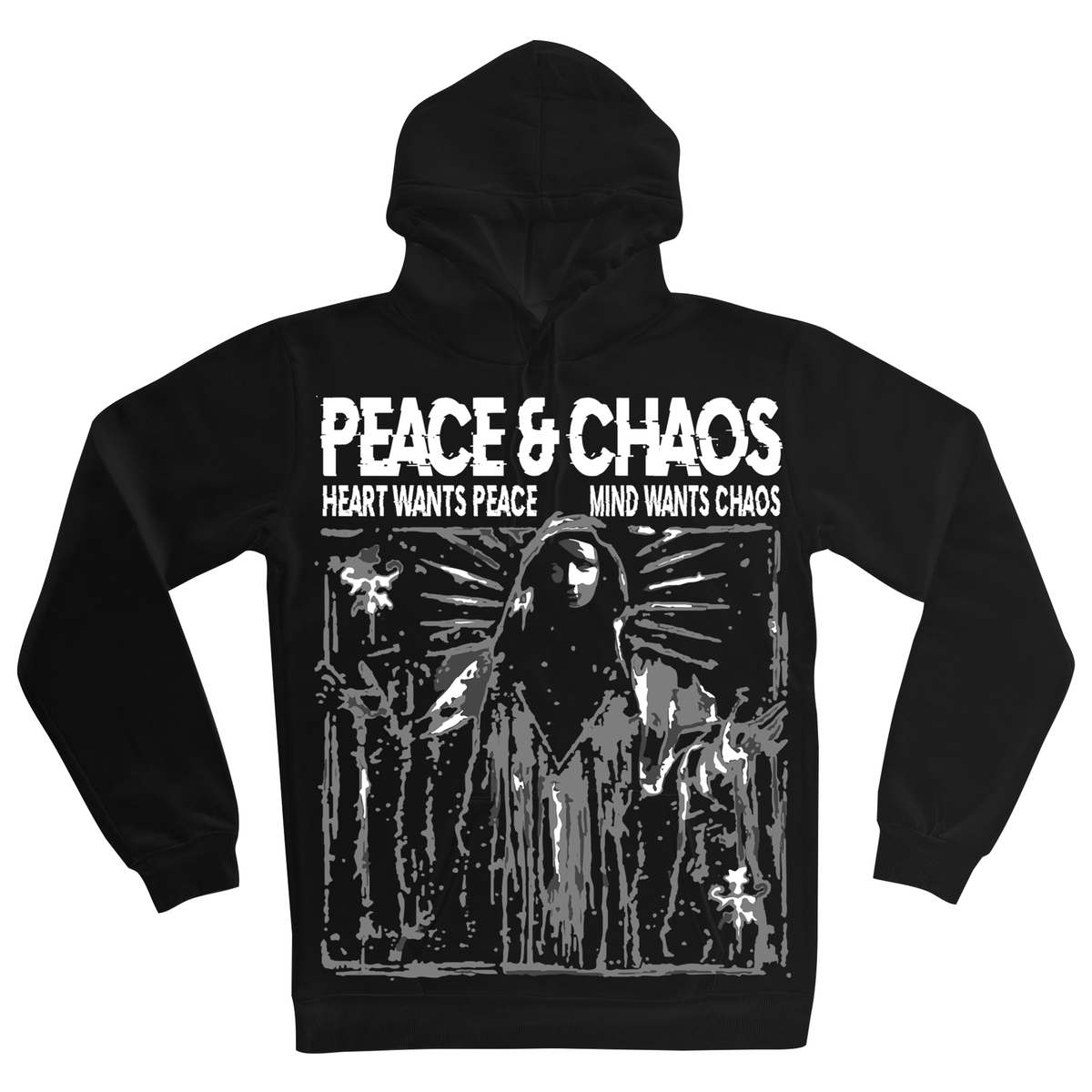 Peace & Chaos Death Before Pain Black Hoodie