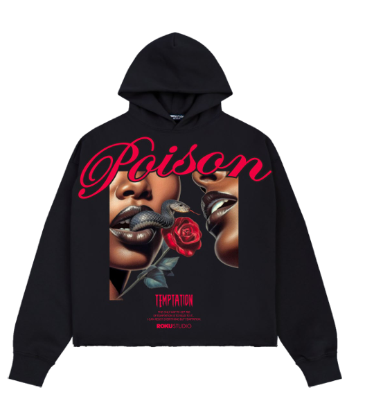 360 GSM 80/20 POISON CROPPED DROP SHOULDER FLEECE HOODIE