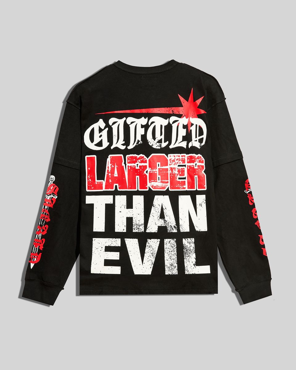 LARGER THAN EVIL BLACK TEE