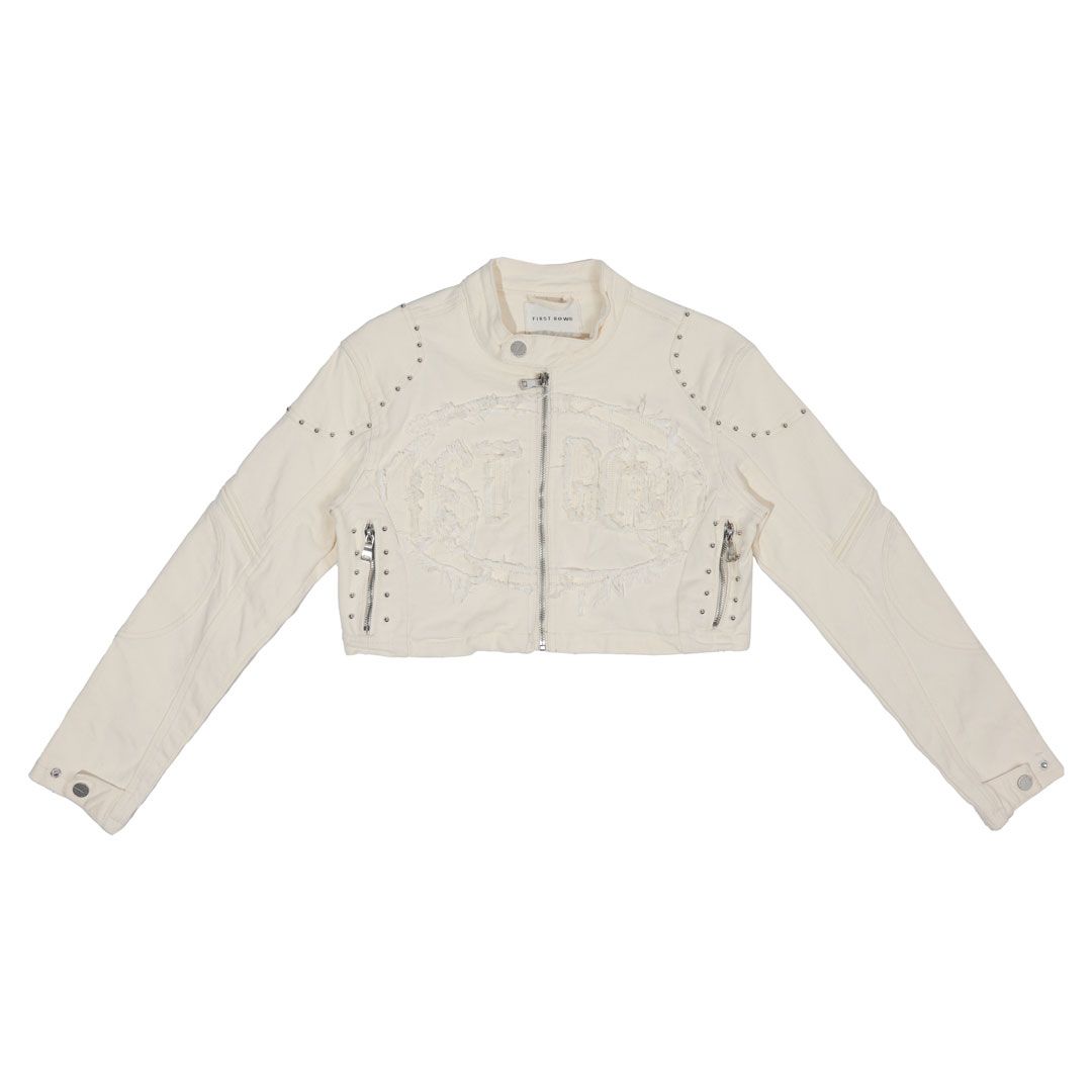 STUDDED APPLIQUE TWILL JACKET