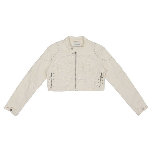 STUDDED APPLIQUE TWILL JACKET