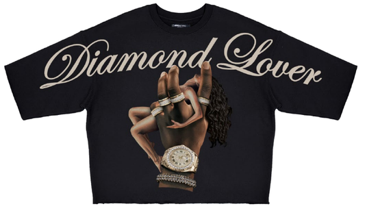 DIAMOND LOVER RHINESTONES CROPPED TEE