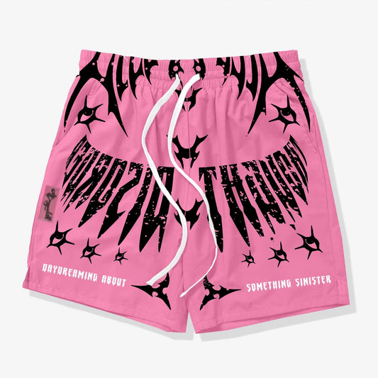 "SINISTER" POLY SHORTS (HOT PINK)