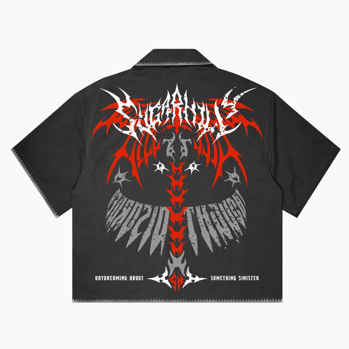"SINISTER" NYLON LOUNGE SHIRT (BLACK)