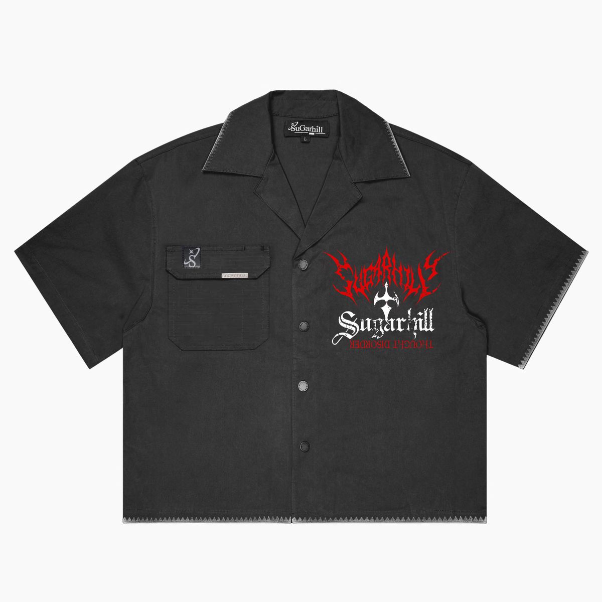 "SINISTER" NYLON LOUNGE SHIRT (BLACK)