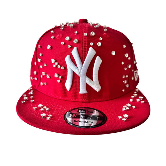 Red Embellished NY Hat