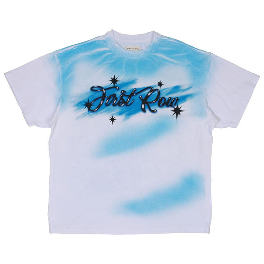 A washed graphic cropped tee with stone detail.