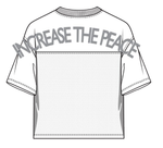 PEACE CROPPED MESH JERSEY WITH EMBROIDERY DETAILS