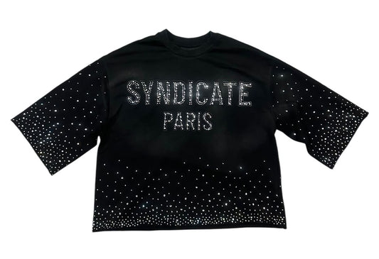 "Paris Crop Tee" Black