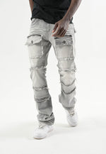 S3020P, STRETCH STACK PANTS WITH FRAYED POCKETS