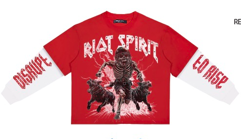 RIOT SPIRIT LAYERED LONG SLEEVE TEE