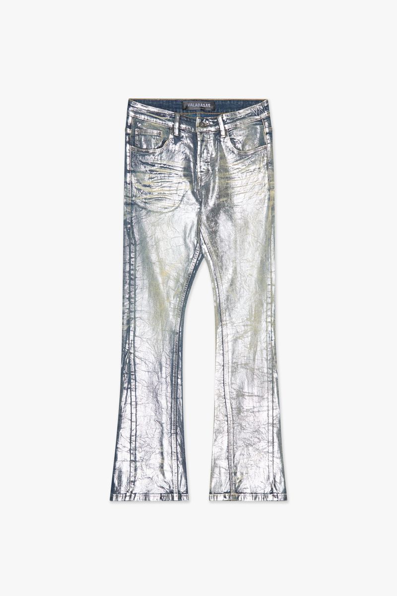 "FAX" WAXED STACKED DENIM
