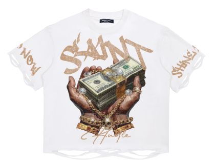 SAINT HUSTLE RHINESTONE BOXY TEE