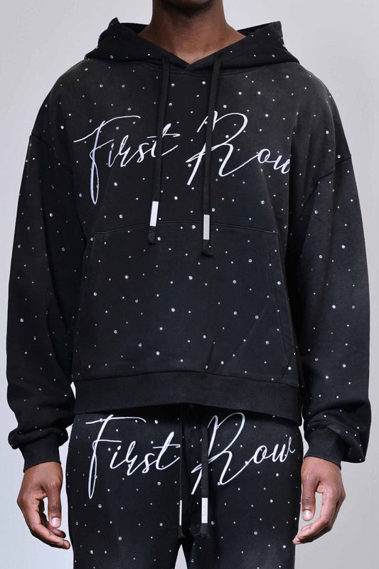 ALLOVER RHINE STONE PULLOVER HOODIE